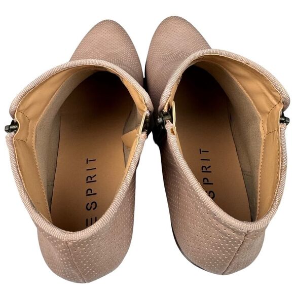 Esprit Womens Ankle Booties Tara Textured Perforated Zipper Sz 7.5 Blush Western - Picture 7 of 10